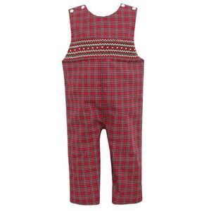 NWOT Petit Bebe Toddler Boys Red Holiday Plaid Smocked Longall, 2T $60 B35
